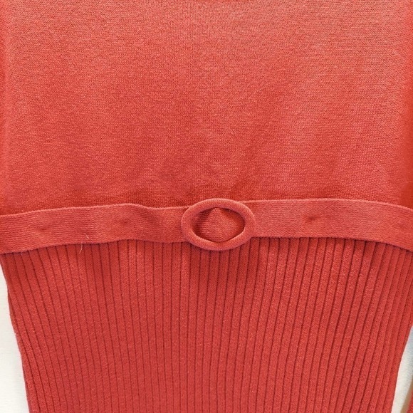 La Blues Red Belted 3/4 Length Sleeve Women's Sweater, Small - Picture 4 of 7